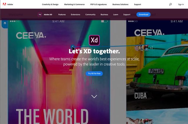 Adobe website